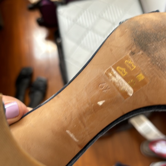 Madewell Blue Velvet Ankle Strap Heels - Picture 7 of 7